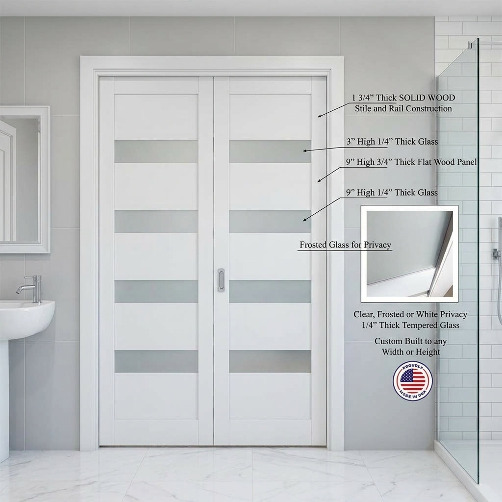 Glass 4 Lite Palermo Bifold Doors - DALMATIAN DOORS™ and Woodworking