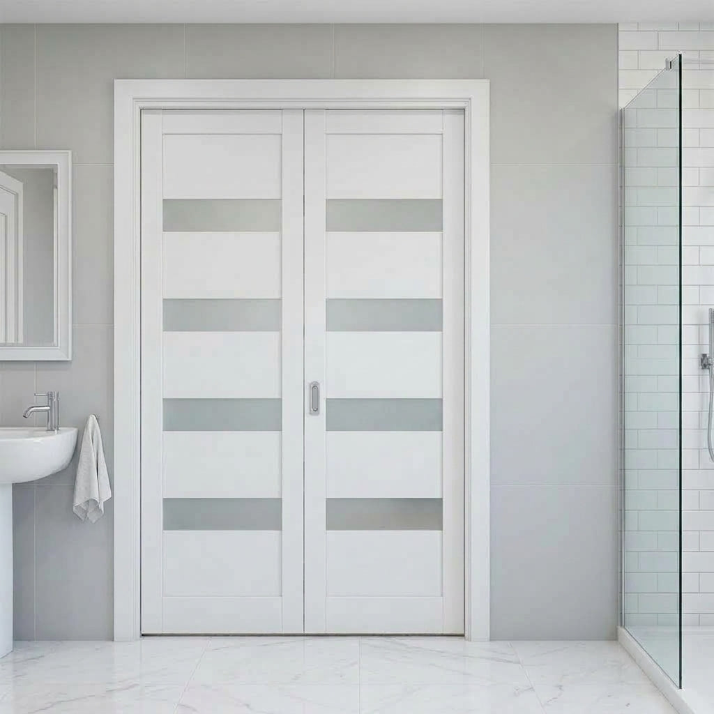 Glass 4 Lite Palermo Bifold Doors - DALMATIAN DOORS™ and Woodworking