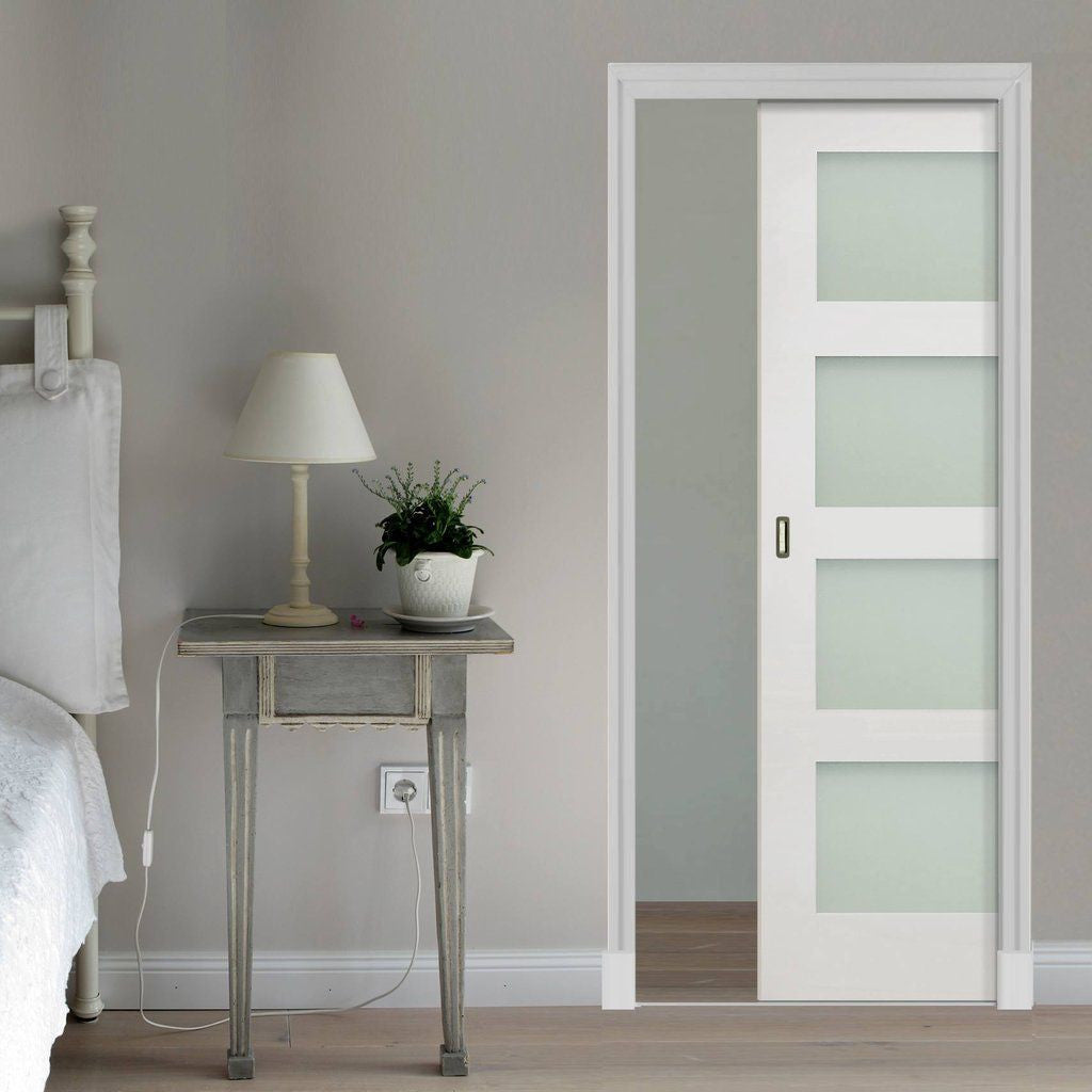 4 Lite Glass Pocket Door - DALMATIAN DOORS™ and Woodworking