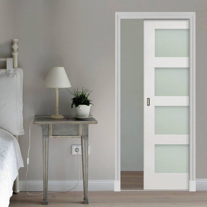4 Lite Glass Pocket Door - DALMATIAN DOORS™ and Woodworking