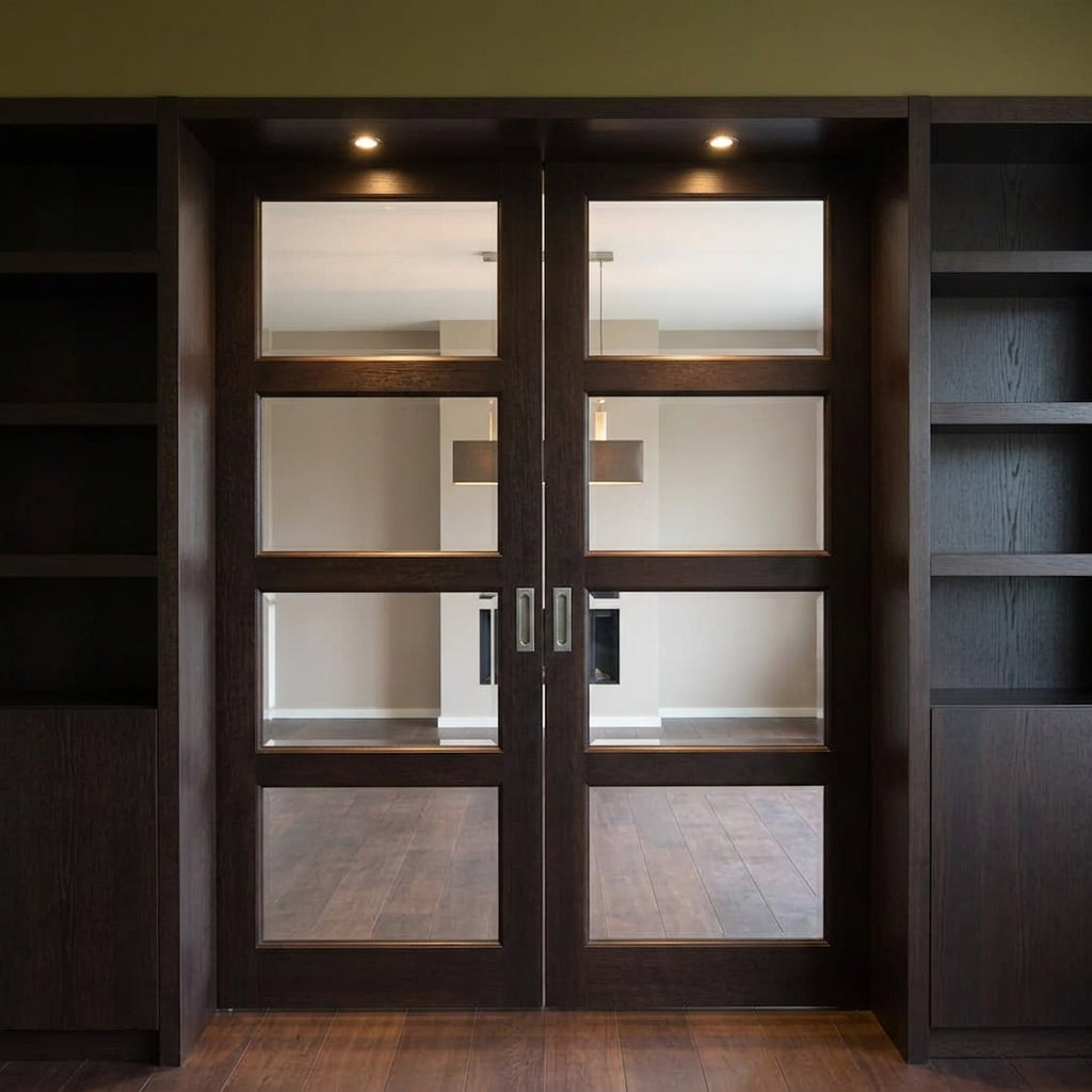 4 Lite Glass Pocket Door - DALMATIAN DOORS™ and Woodworking