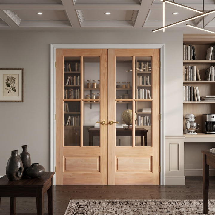 4 Lite Over 1 Wood Panel French Door - DALMATIAN DOORS™ and Woodworking