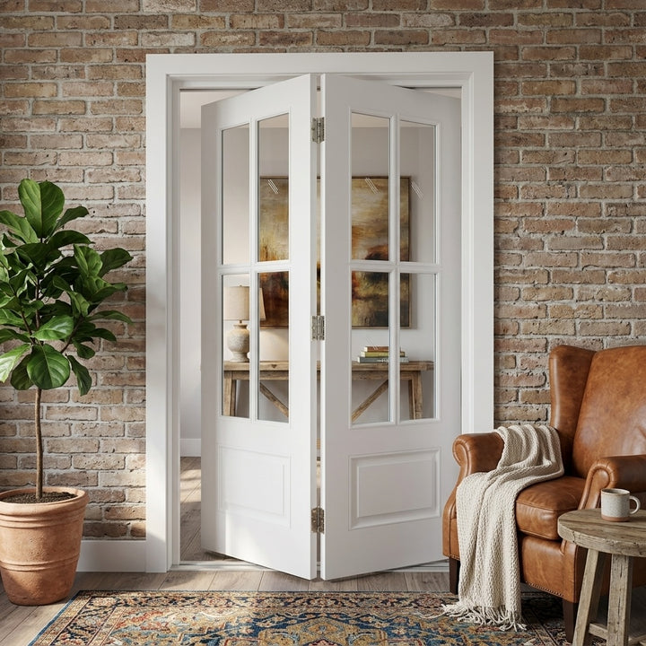 4 Lite Glass Over 1 Wood Panel Bifold Door - DALMATIAN DOORS™ and Woodworking