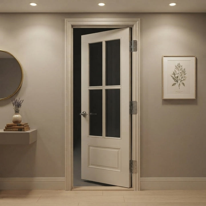 4 Lite Over One Solid Wood Panel Door - DALMATIAN DOORS™ and Woodworking