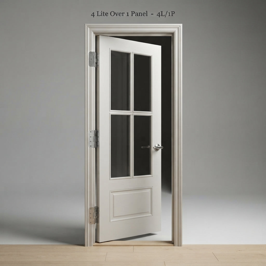 4 Lite Over One Solid Wood Panel Door - DALMATIAN DOORS™ and Woodworking
