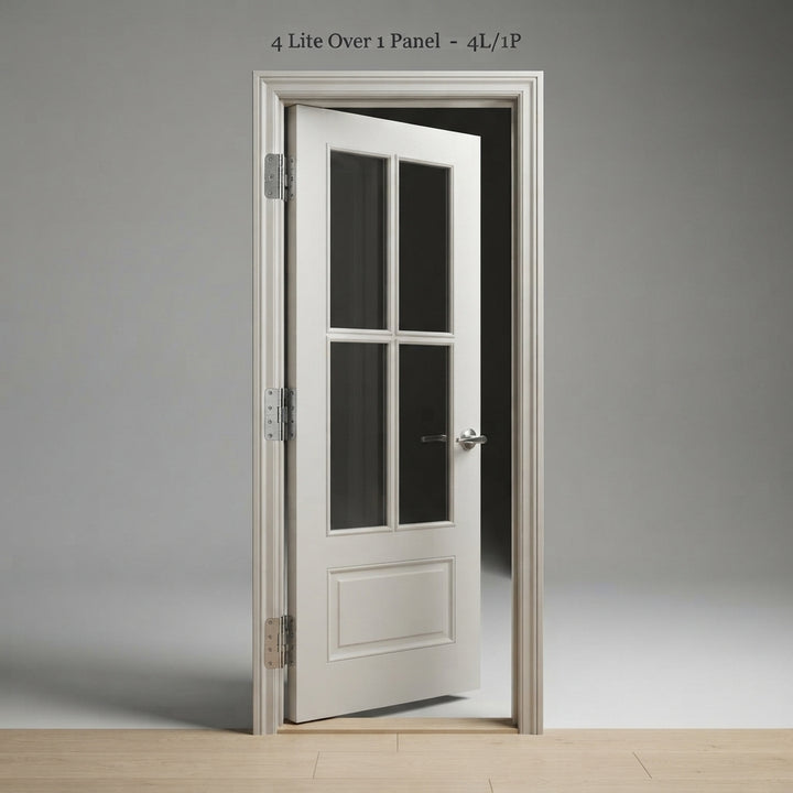4 Lite Over One Solid Wood Panel Door - DALMATIAN DOORS™ and Woodworking