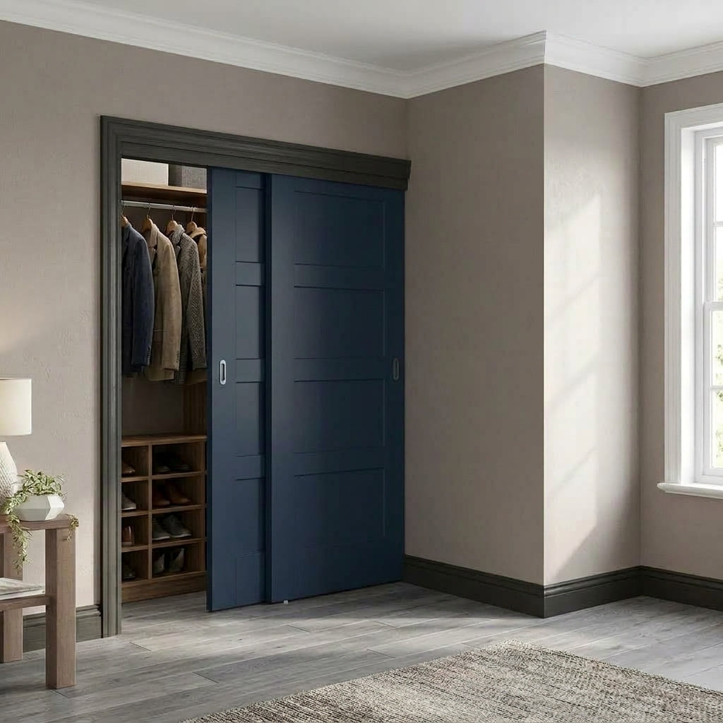 Wood 4 Panel Bypass Door - DALMATIAN DOORS™ and Woodworking