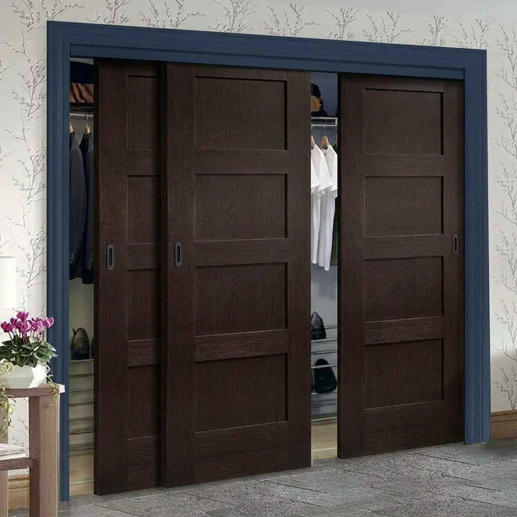 Wood 4 Panel Bypass Door - DALMATIAN DOORS™ and Woodworking