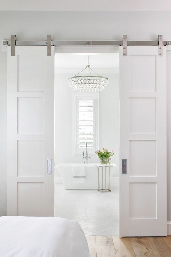 Wood 4 Panel Double Barn Door - DALMATIAN DOORS™ and Woodworking