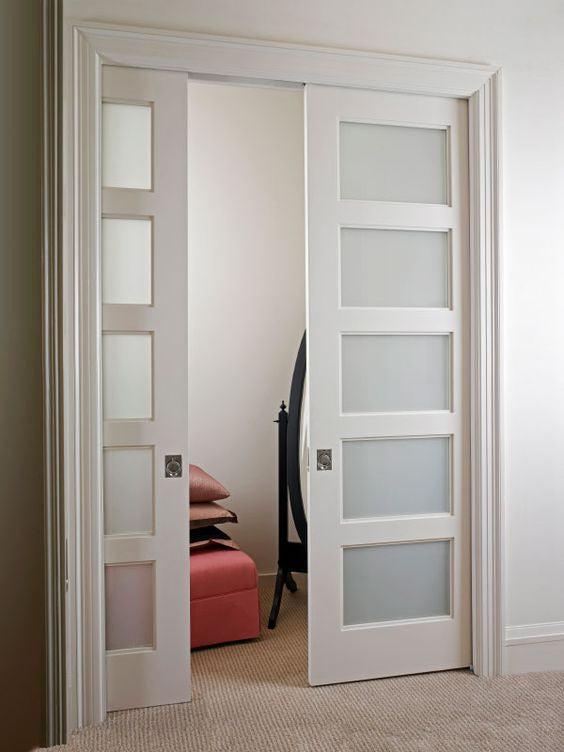 5 Lite Glass Pocket Door - DALMATIAN DOORS™ and Woodworking