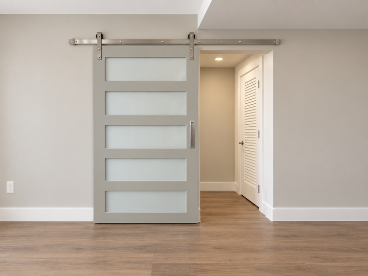 Glass 5 Panel Barn Door - DALMATIAN DOORS™ and Woodworking