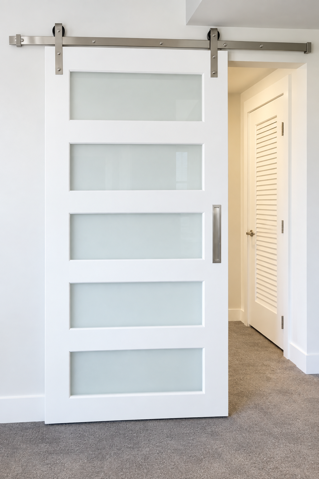 Glass 5 Panel Barn Door - DALMATIAN DOORS™ and Woodworking