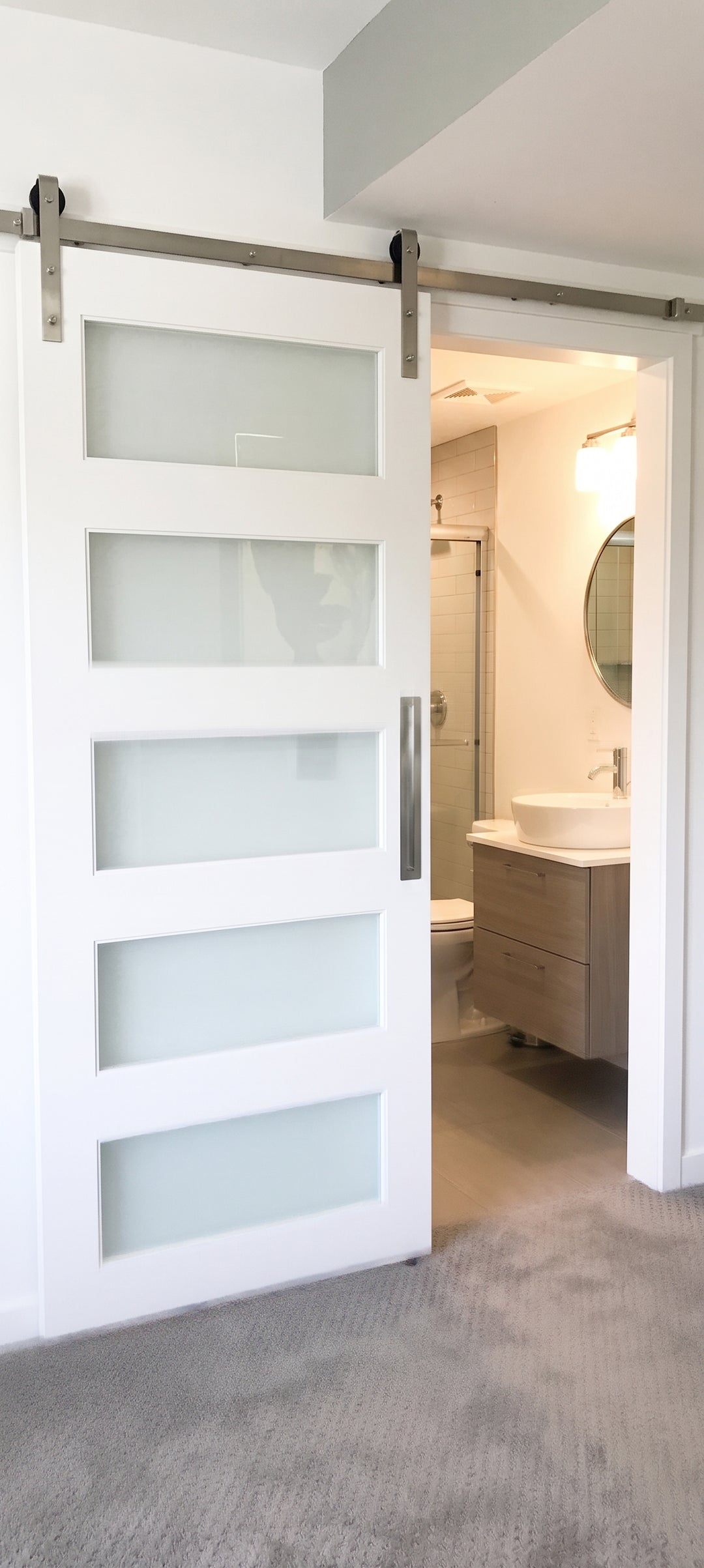 Glass 5 Panel Barn Door - DALMATIAN DOORS™ and Woodworking