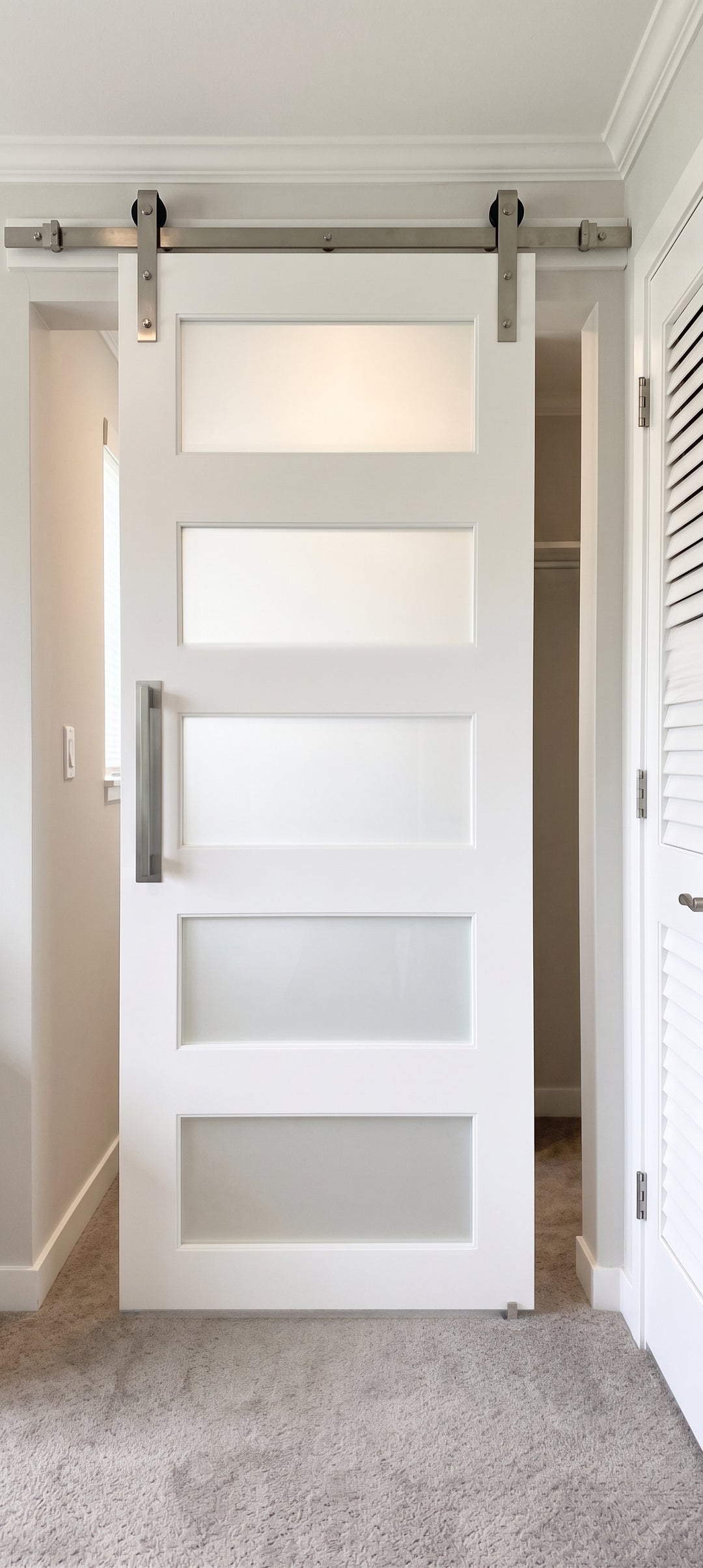 Glass 5 Panel Barn Door - DALMATIAN DOORS™ and Woodworking