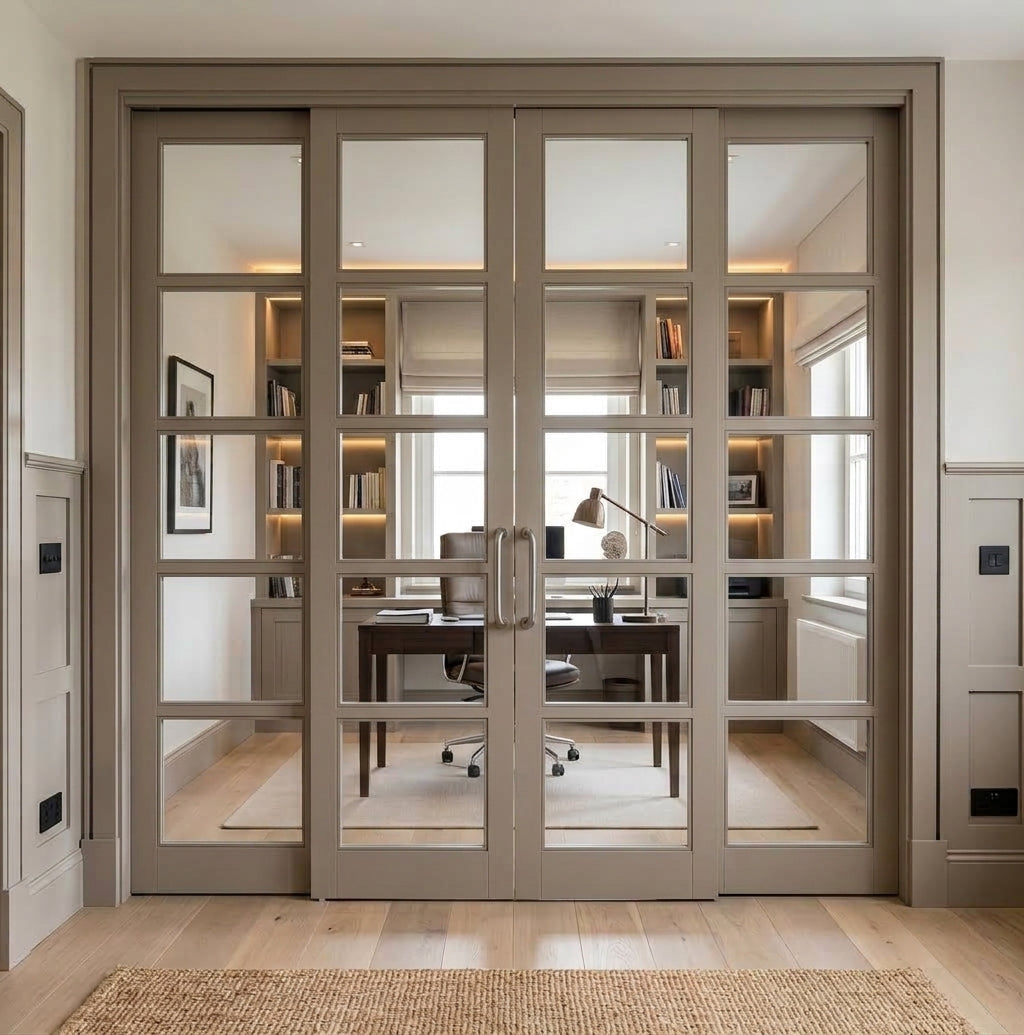 5 Lite Glass Bypass Door - DALMATIAN DOORS™ and Woodworking