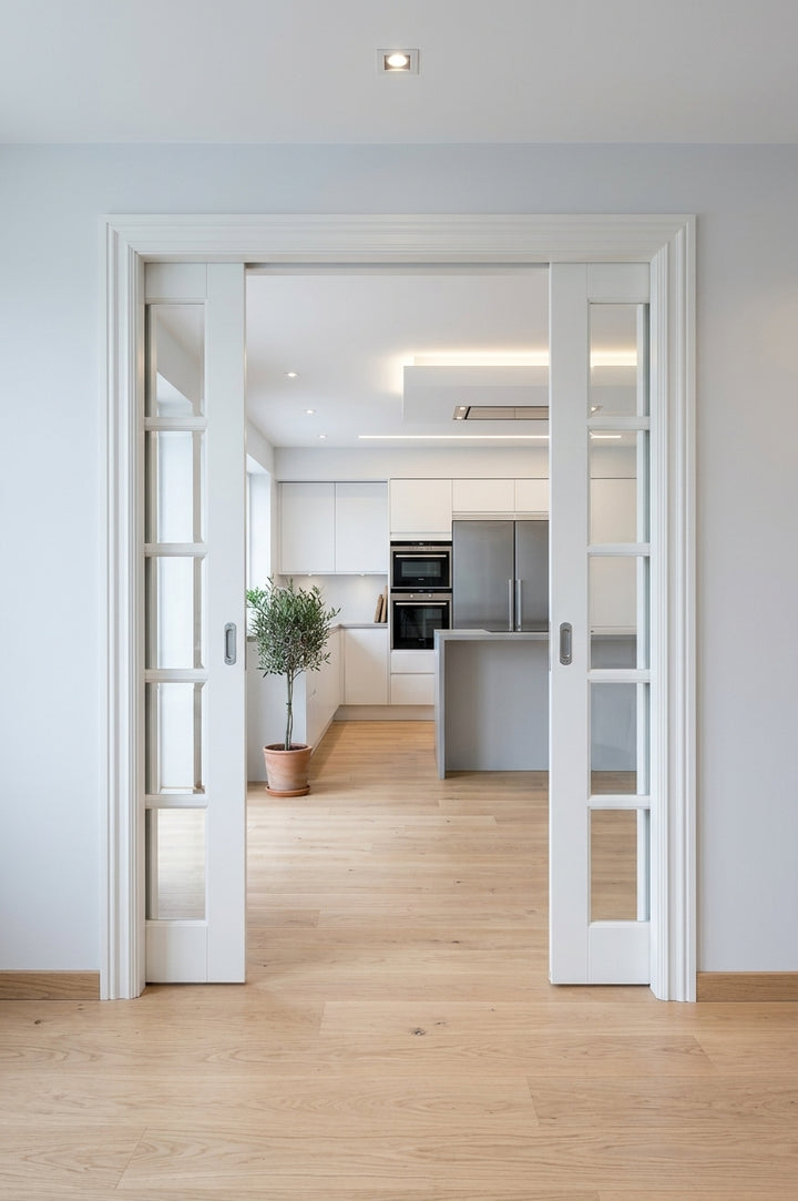 5 Lite Glass Pocket Door - DALMATIAN DOORS™ and Woodworking
