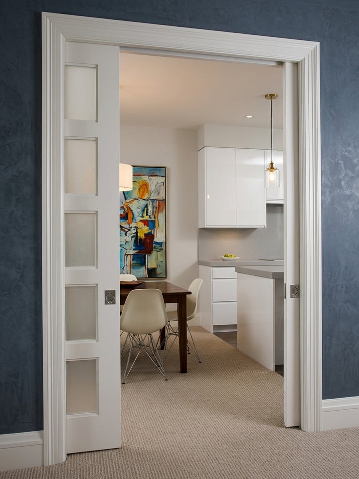 5 Lite Glass Pocket Door - DALMATIAN DOORS™ and Woodworking