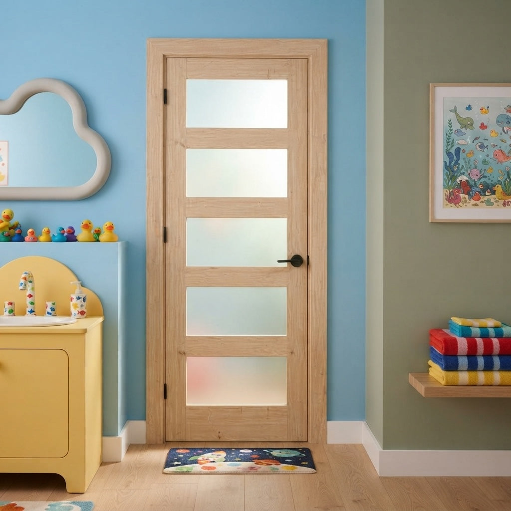 Glass 5 Panel Interior Door - DALMATIAN DOORS™ and Woodworking