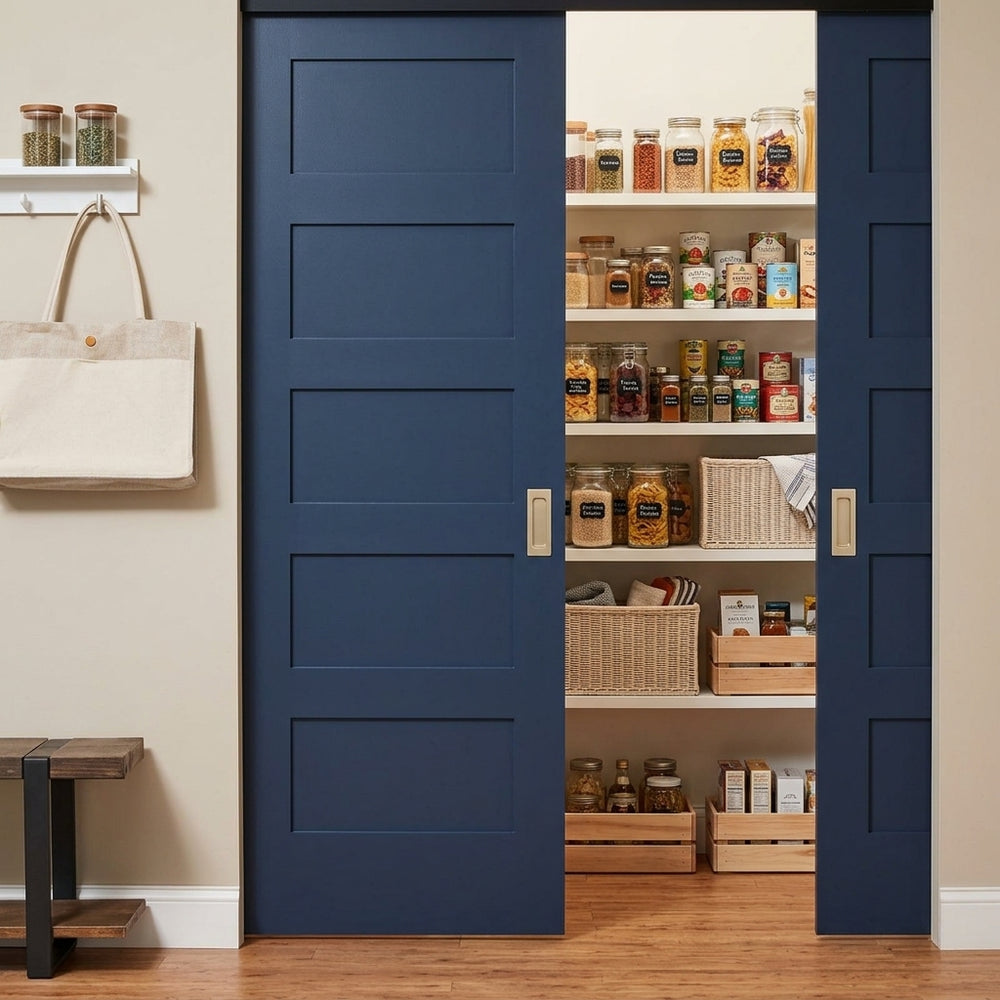 Wood 5 Panel Pocket Door - DALMATIAN DOORS™ and Woodworking
