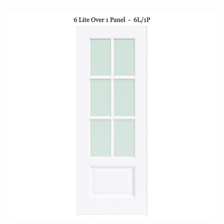 6 Lite Glass Over 1 Wood Panel Pocket Door - DALMATIAN DOORS™ and Woodworking