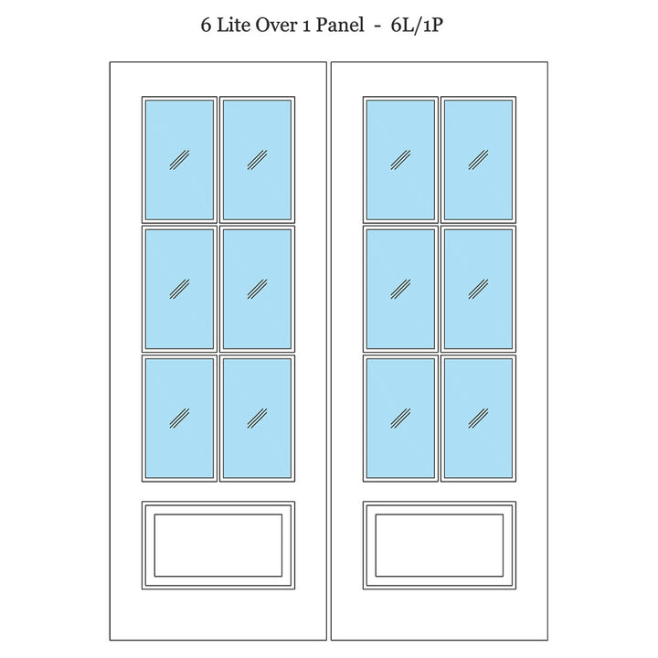 6 Lite Over 1 Wood Panel French Door - DALMATIAN DOORS™ and Woodworking