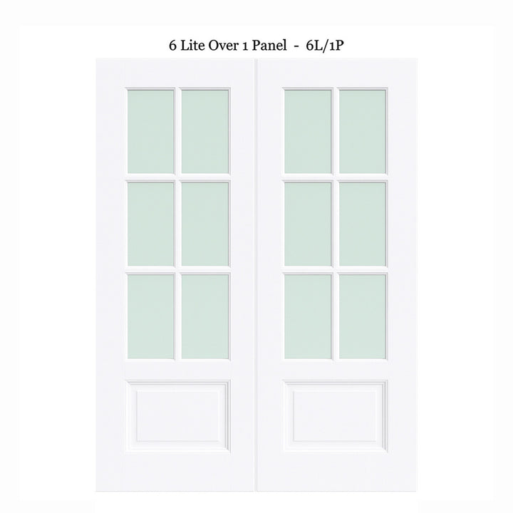 6 Lite Over 1 Wood Panel Double Barn Door - DALMATIAN DOORS™ and Woodworking