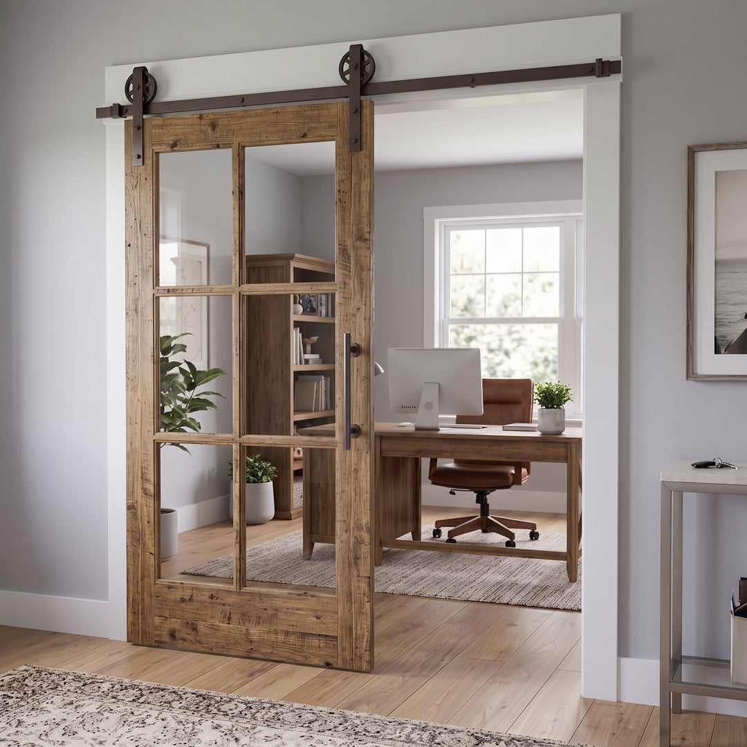 6 Lite Glass Barn Door - DALMATIAN DOORS™ and Woodworking