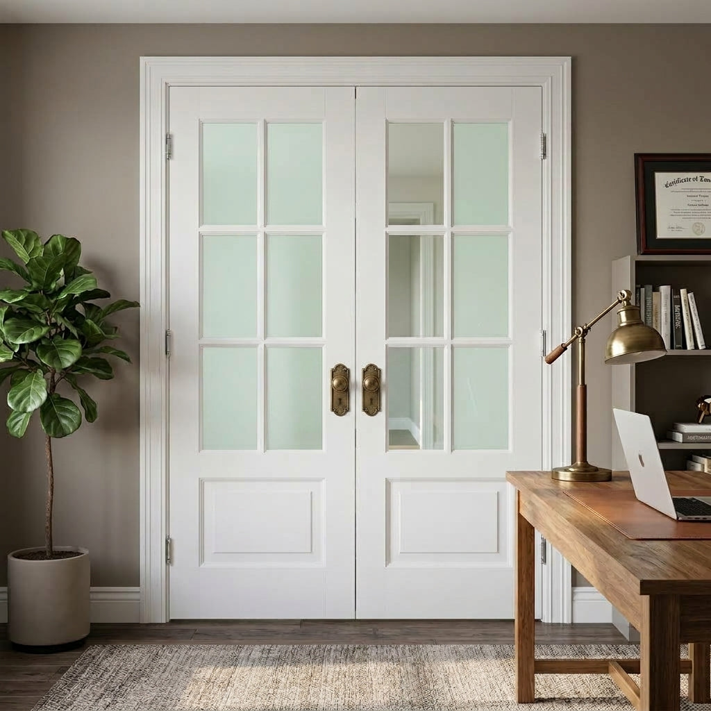 6 Lite Over 1 Wood Panel French Door - DALMATIAN DOORS™ and Woodworking