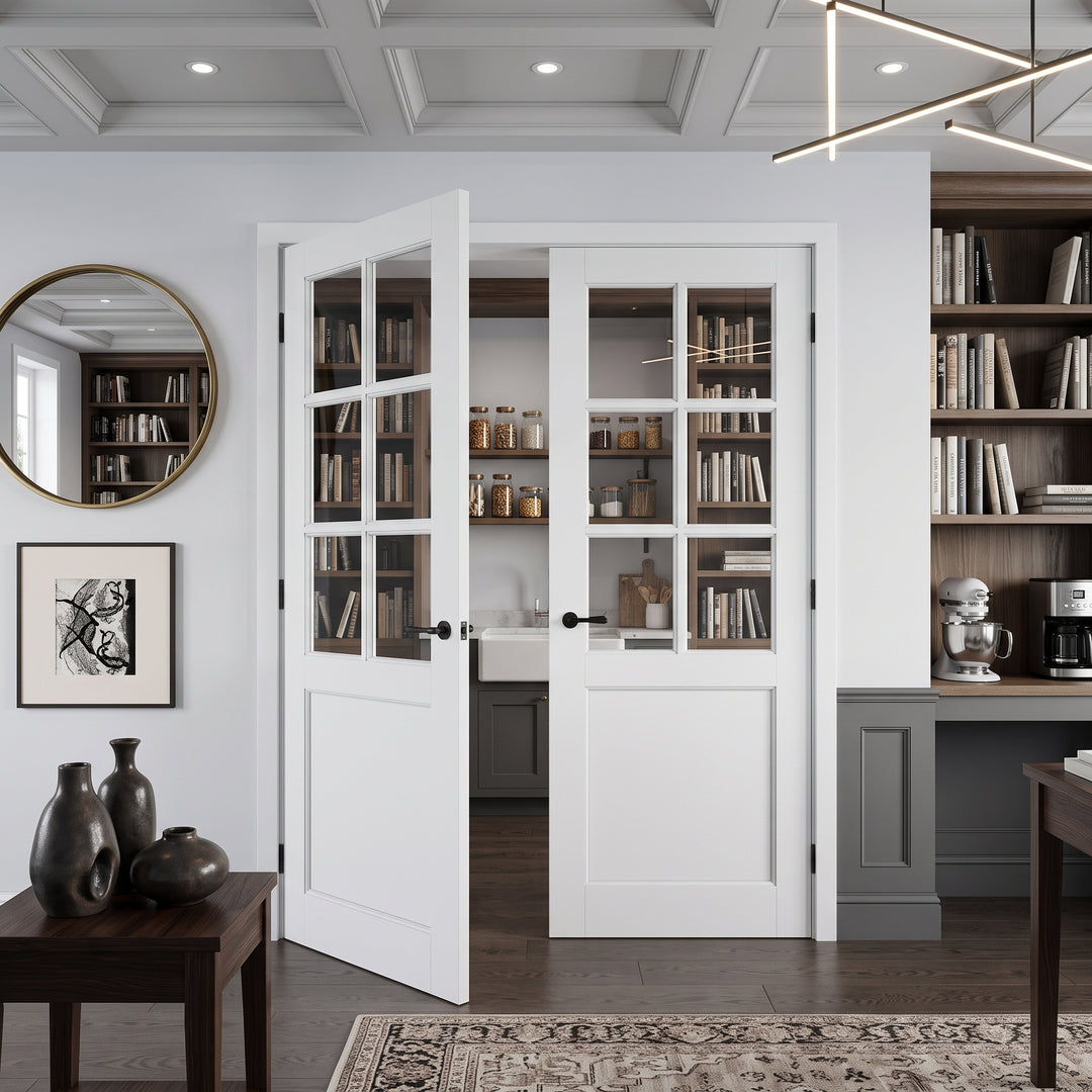 6 Lite Over 1 Wood Panel French Door - DALMATIAN DOORS™ and Woodworking