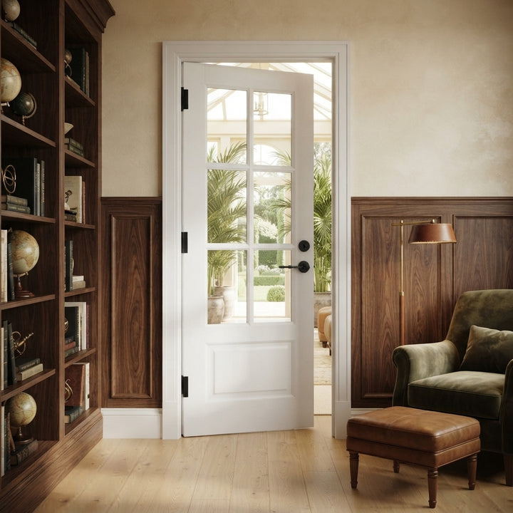 6 Lite Over One Solid Wood Panel Door - DALMATIAN DOORS™ and Woodworking