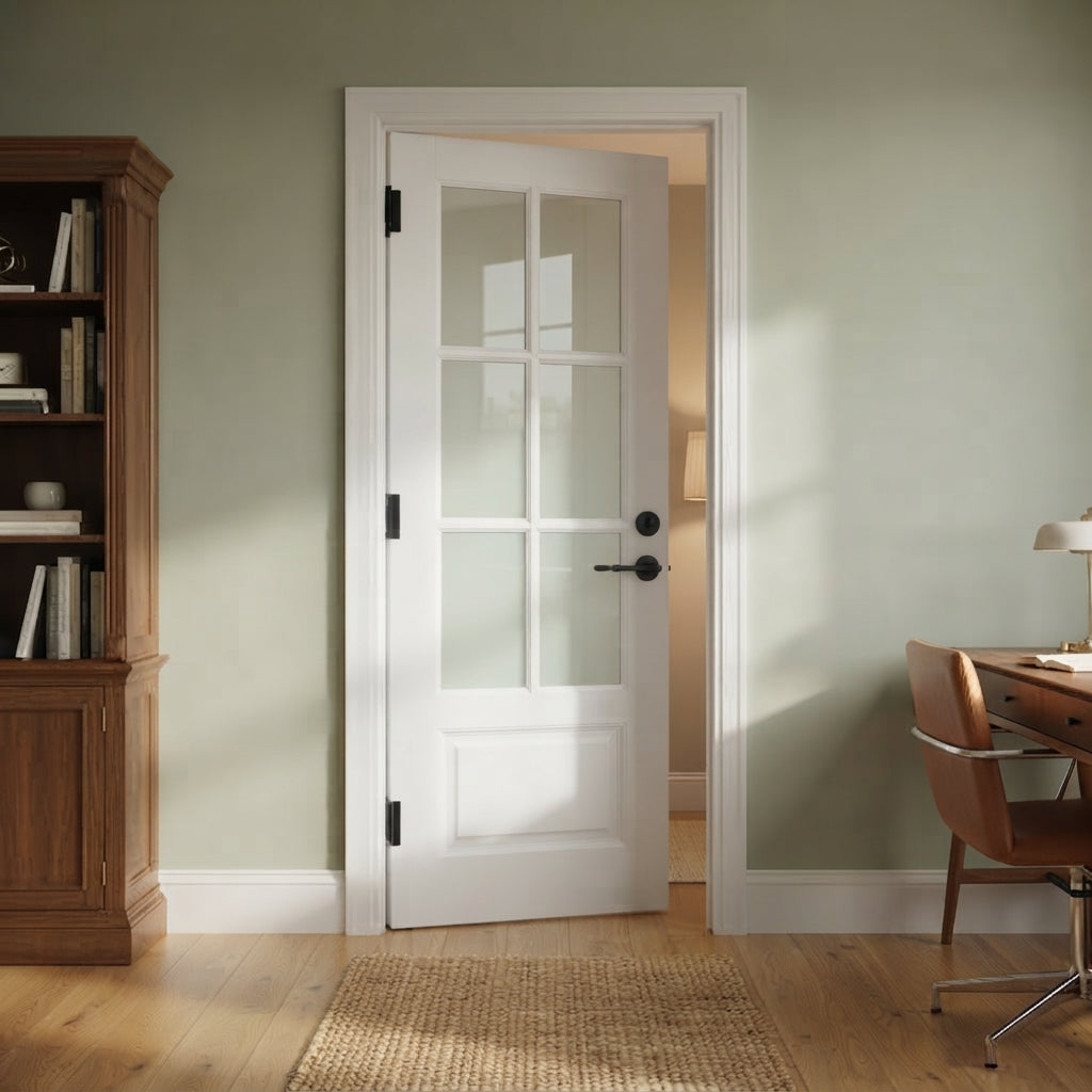 6 Lite Over One Solid Wood Panel Door - DALMATIAN DOORS™ and Woodworking