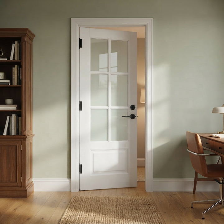 6 Lite Over One Solid Wood Panel Door - DALMATIAN DOORS™ and Woodworking