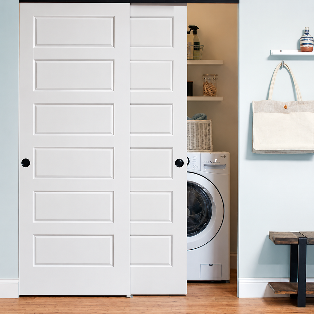 Wood 6 Panel Bypass Door - DALMATIAN DOORS™ and Woodworking