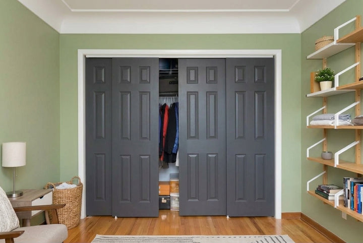 Colonial Wood 6 Panel Bypass Door - DALMATIAN DOORS™ and Woodworking