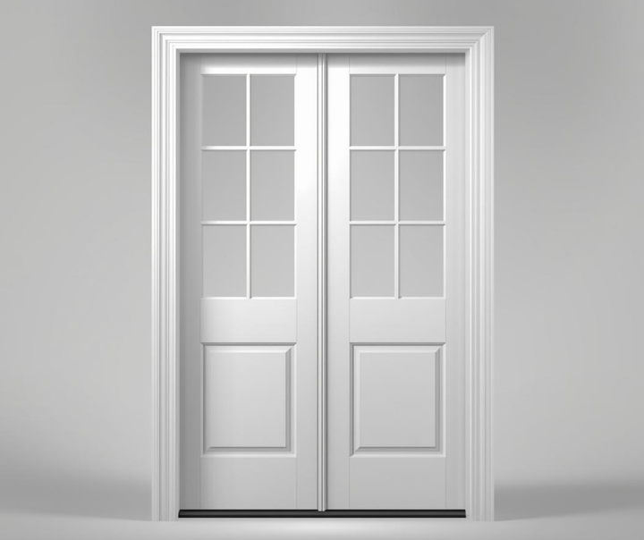 6 Lite Over 1 Wood Panel French Door - DALMATIAN DOORS™ and Woodworking