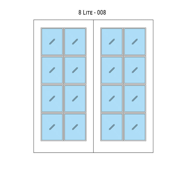 8 Lite Glass Bypass Door - DALMATIAN DOORS™ and Woodworking