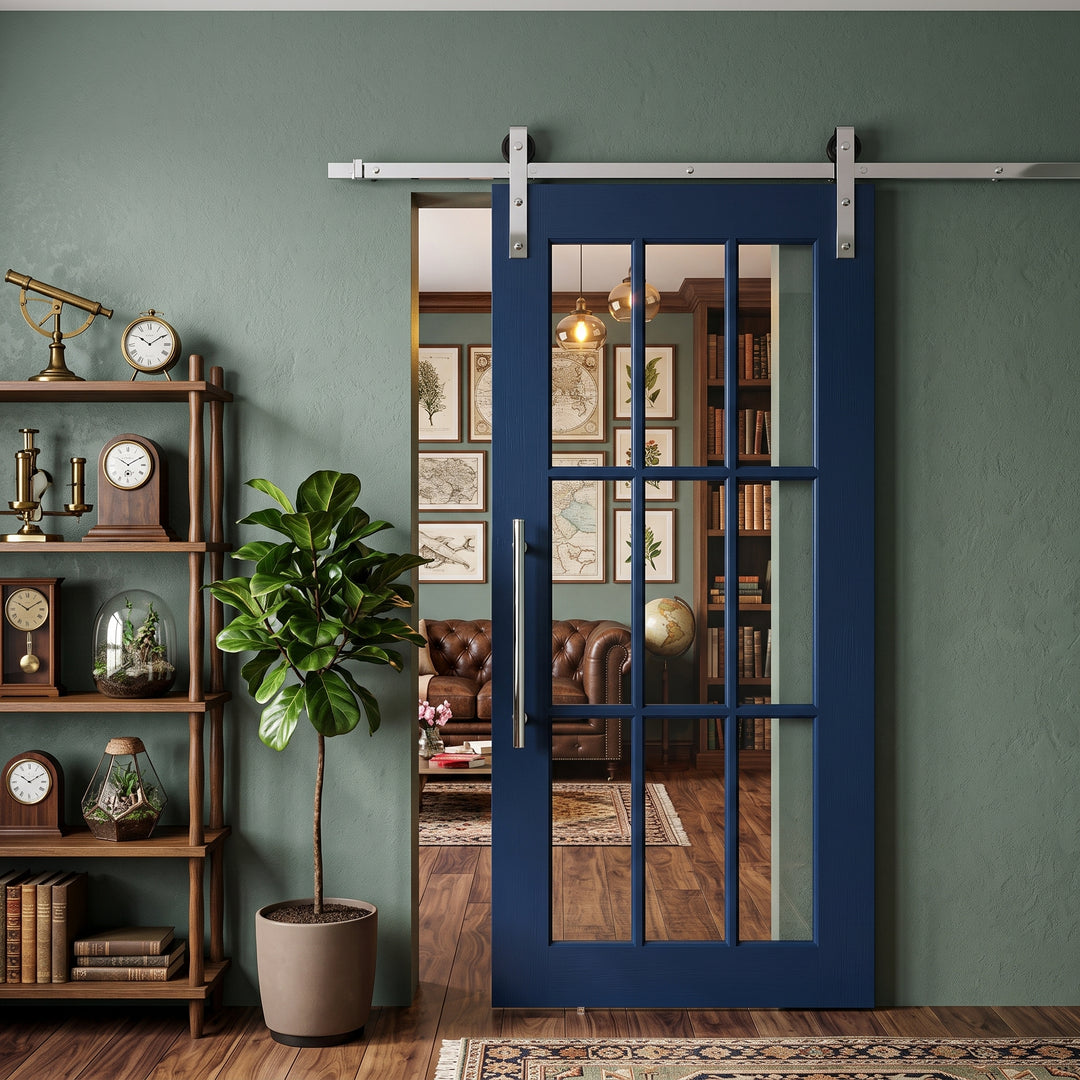 9 Lite Glass Barn Door - DALMATIAN DOORS™ and Woodworking