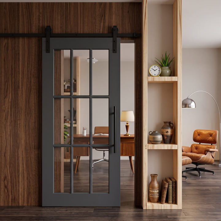 9 Lite Glass Barn Door - DALMATIAN DOORS™ and Woodworking