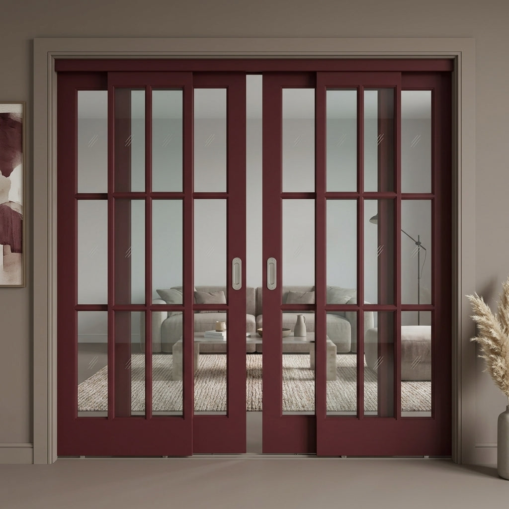 9 Lite Glass Bypass Door - DALMATIAN DOORS™ and Woodworking