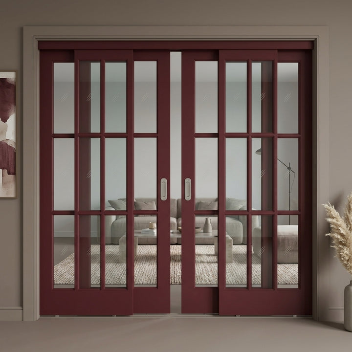 9 Lite Glass Bypass Door - DALMATIAN DOORS™ and Woodworking