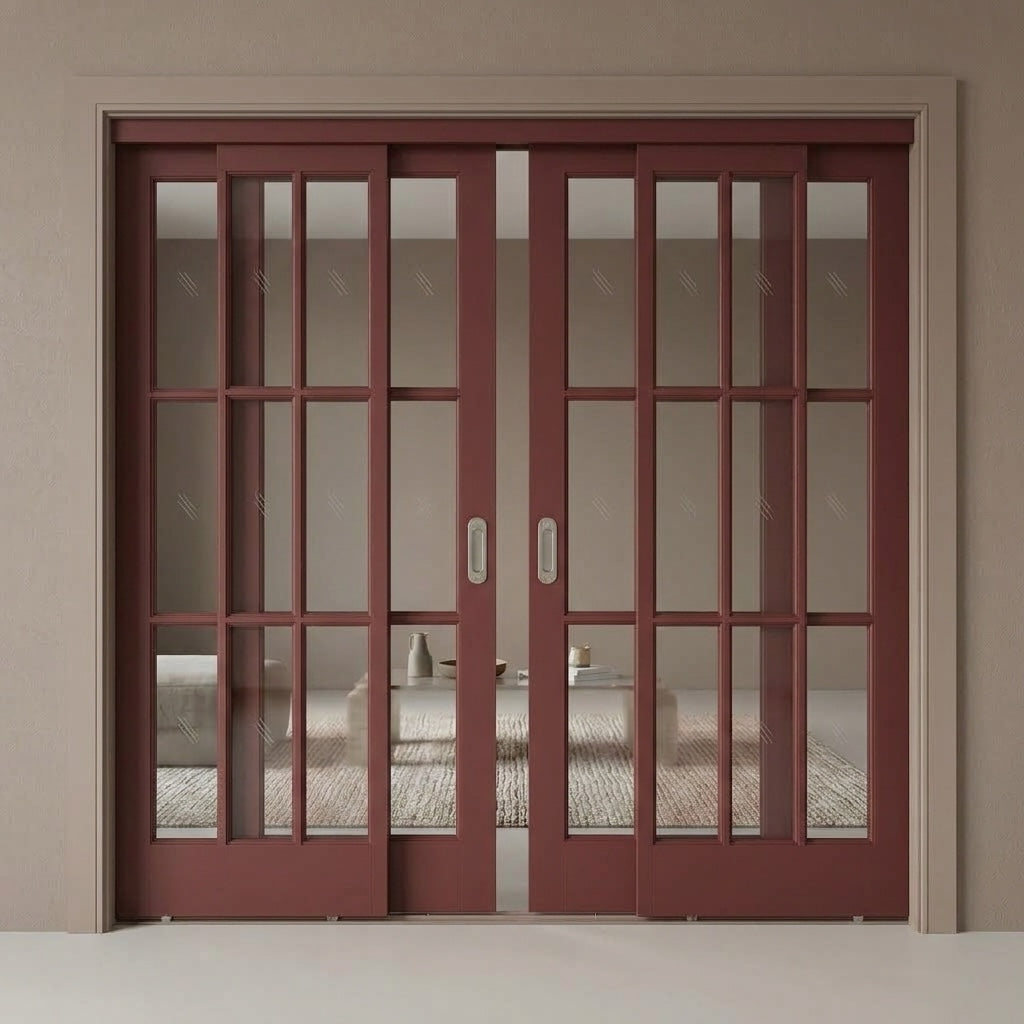 9 Lite Glass Bypass Door - DALMATIAN DOORS™ and Woodworking