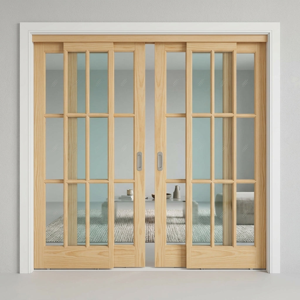 9 Lite Glass Bypass Door - DALMATIAN DOORS™ and Woodworking