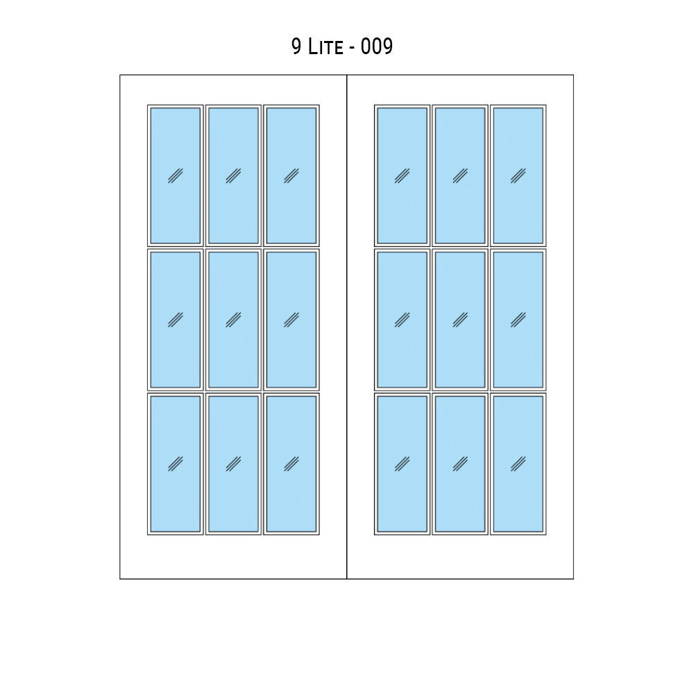 Glass 9 Panel Double Barn Door - DALMATIAN DOORS™ and Woodworking
