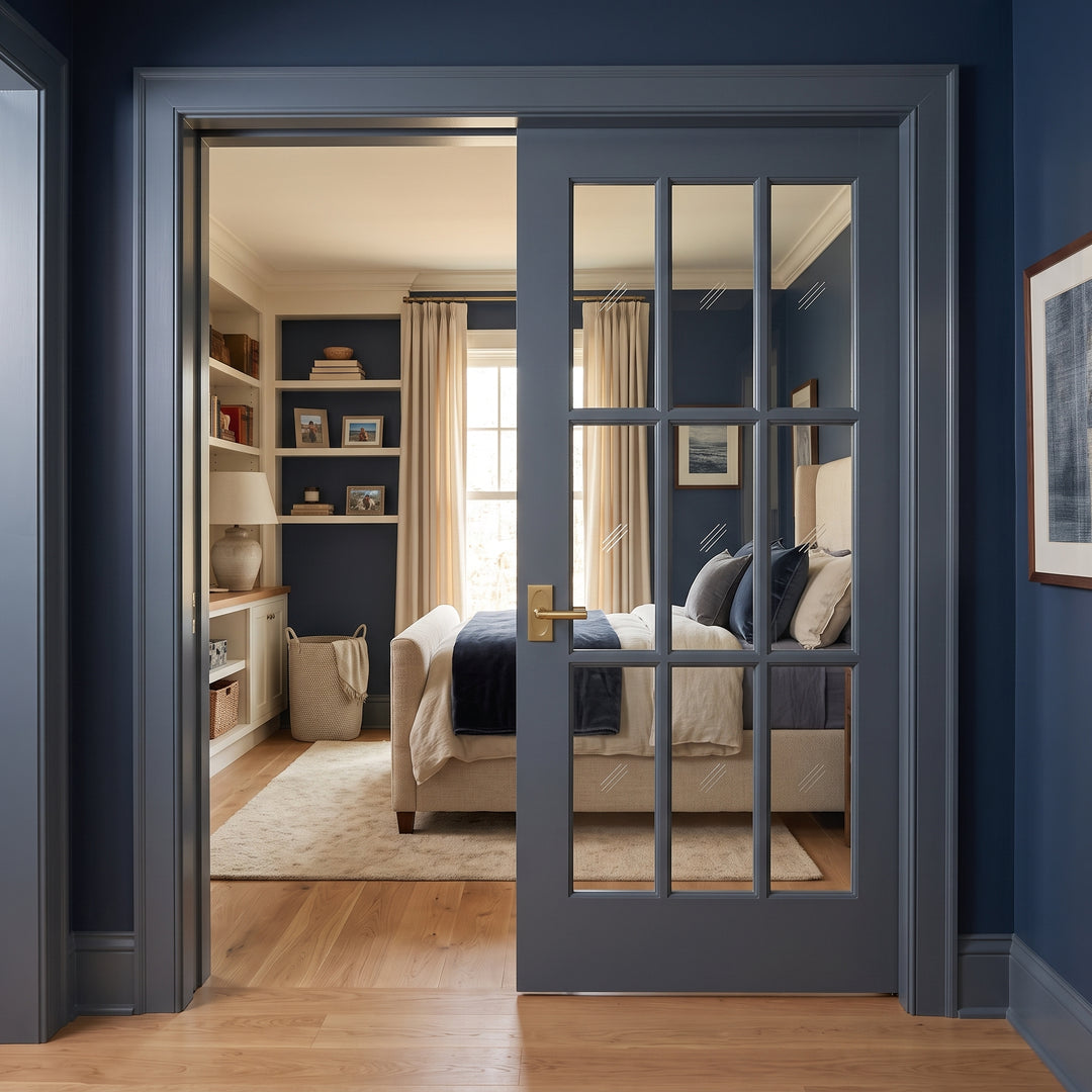 9 Lite Glass Pocket Door - DALMATIAN DOORS™ and Woodworking