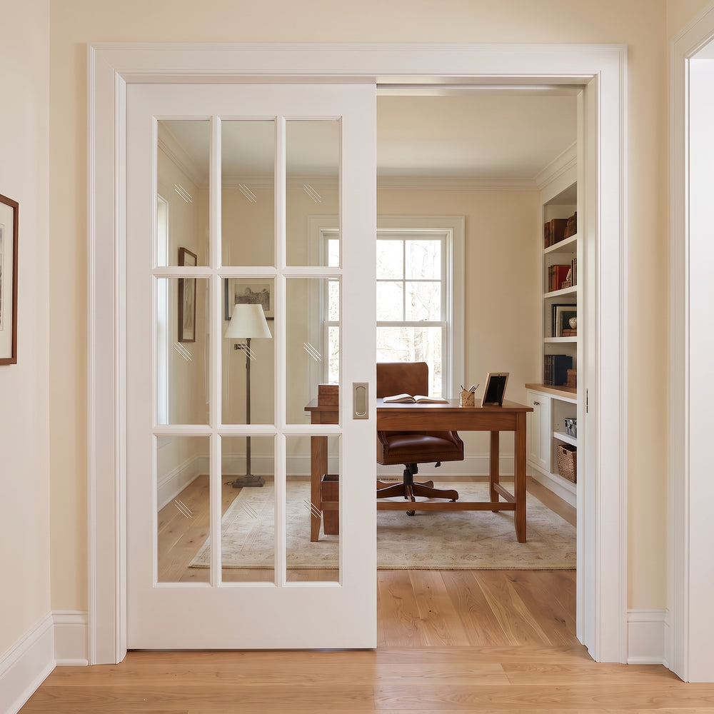 9 Lite Glass Pocket Door - DALMATIAN DOORS™ and Woodworking