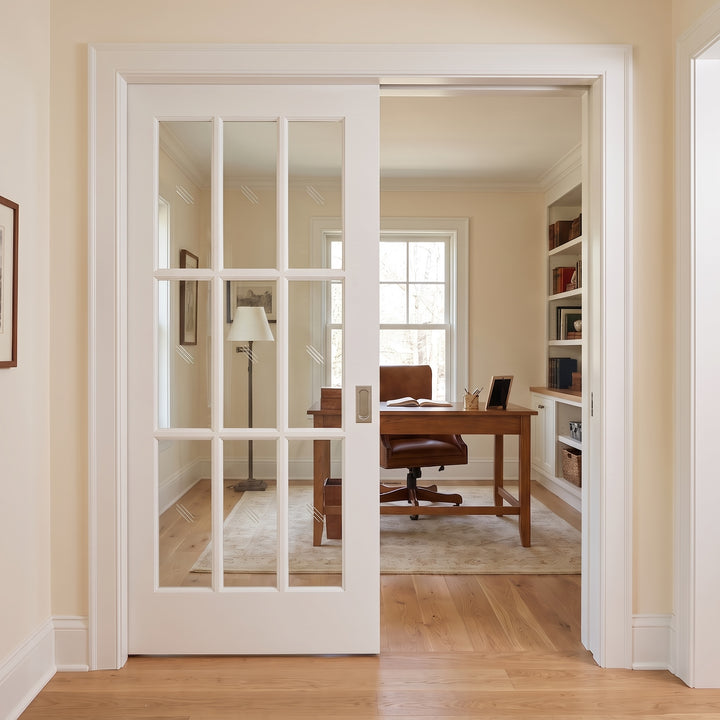 9 Lite Glass Pocket Door - DALMATIAN DOORS™ and Woodworking