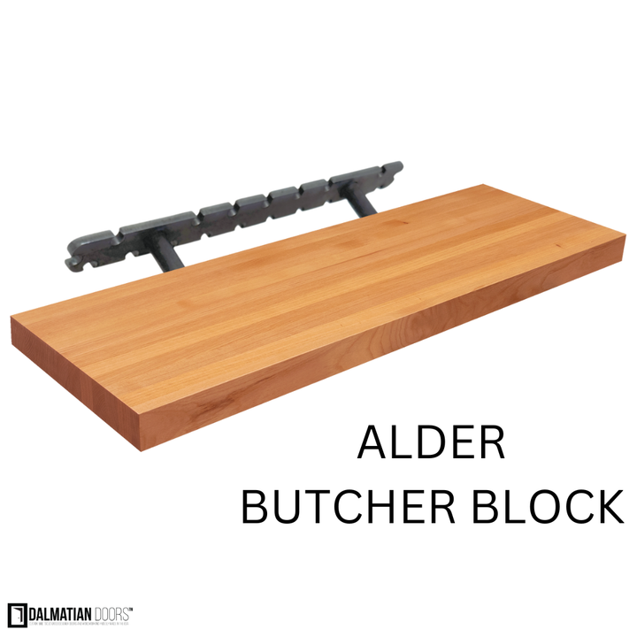 Alder Butcher Block Floating Shelf - DALMATIAN DOORS™ and Woodworking