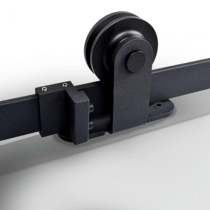Black Top Mount T Shape Barn Door Hardware - DALMATIAN DOORS™ and Woodworking