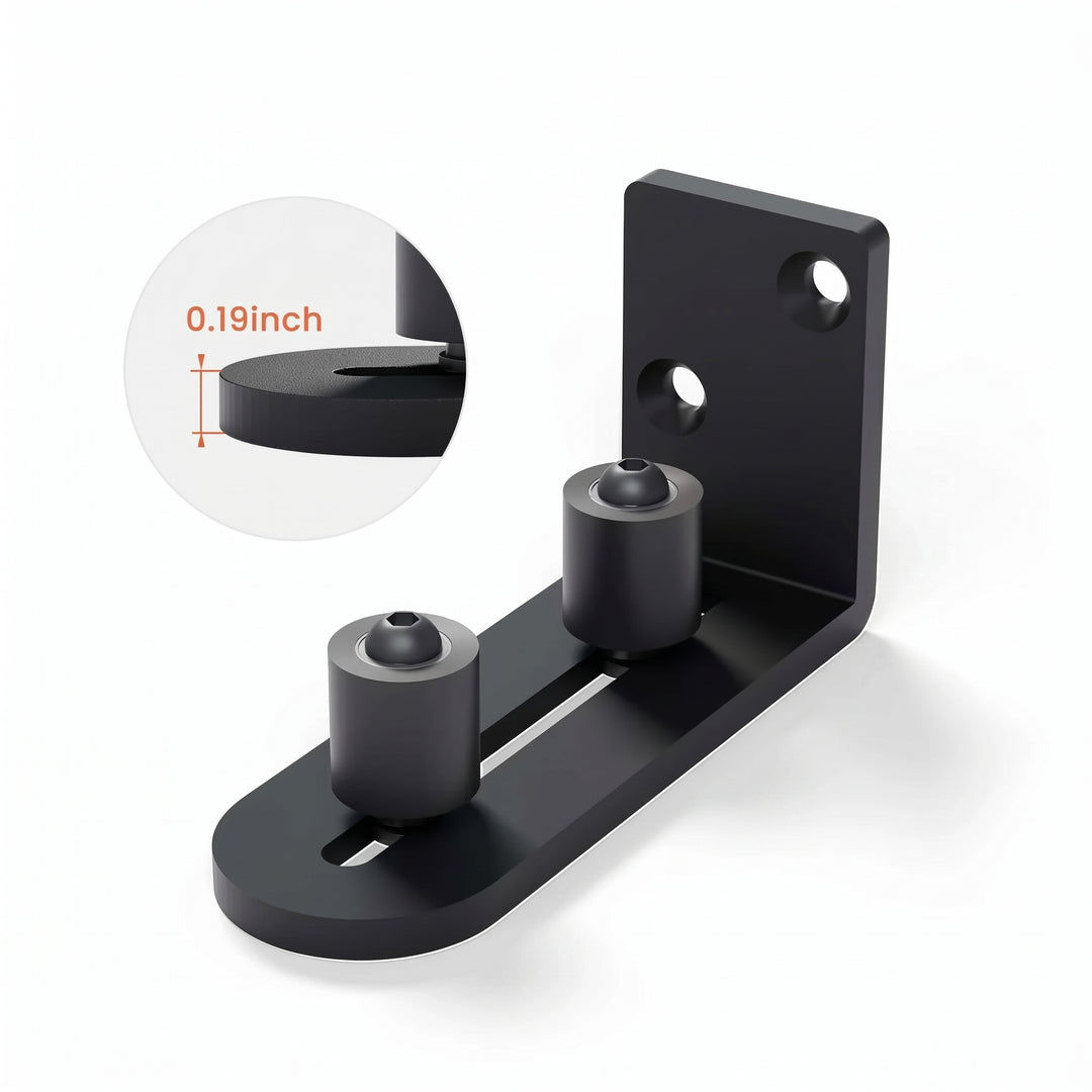 Black Adjustable Roller Floor Guide - DALMATIAN DOORS™ and Woodworking