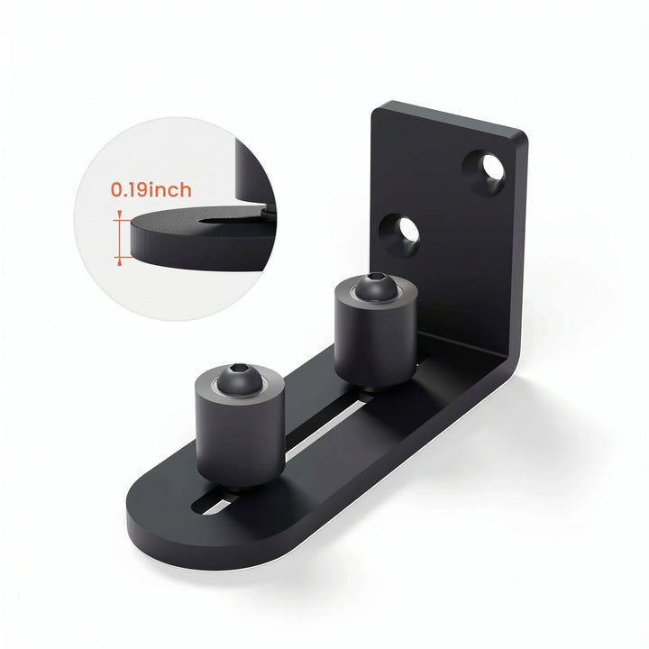 Black Adjustable Roller Floor Guide - DALMATIAN DOORS™ and Woodworking